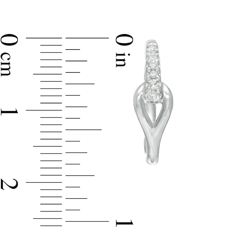 Love + Be Loved CT. T.W. Diamond Interlocking Loop Hoop Earrings in 10K White Gold|Peoples Jewellers