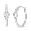 Thumbnail Image 1 of Love + Be Loved 0.25 CT. T.W. Diamond Interlocking Loop Hoop Earrings in 10K White Gold