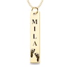 Thumbnail Image 0 of Engravable Name Baby Footprint Vertical Bar Pendant in 10K White, Yellow or Rose Gold (1 Image and 2 Lines)