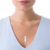 Thumbnail Image 1 of Engravable Name Baby Footprint Vertical Bar Pendant in 10K White, Yellow or Rose Gold (1 Image and 2 Lines)