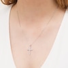 0.45 CT. T.W. Certified Lab-Created Diamond Cross Pendant in 14K White Gold (F/SI2)