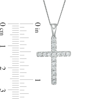 0.45 CT. T.W. Certified Lab-Created Diamond Cross Pendant in 14K White Gold (F/SI2)