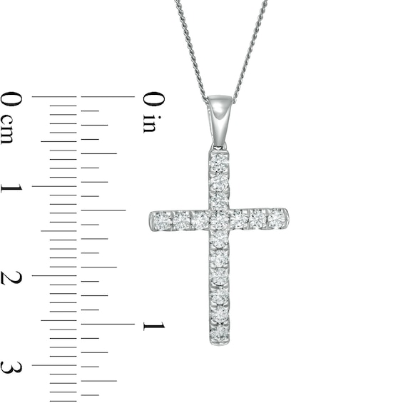 0.45 CT. T.W. Certified Lab-Created Diamond Cross Pendant in 14K White Gold (F/SI2)