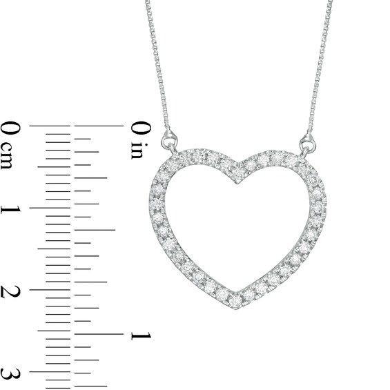 0.45 CT. T.W. Certified Lab-Created Diamond Heart Outline Necklace in 14K White Gold (F/SI2)