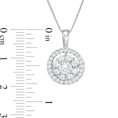 0.95 CT. T.W. Certified Lab-Created Diamond Double Frame Pendant in 14K White Gold (F/SI2)