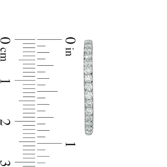 0.95 CT. T.W. Certified Lab-Created Diamond Hoop Earrings in 14K White Gold (F/SI2)