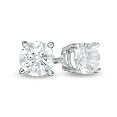 CT. T.W. Certified Lab-Created Diamond Solitaire Stud Earrings in 14K White Gold (F/SI2