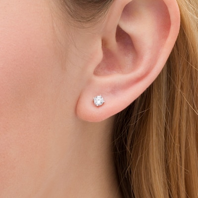 CT. T.W. Certified Lab-Created Diamond Solitaire Stud Earrings in 14K White Gold (F/SI2