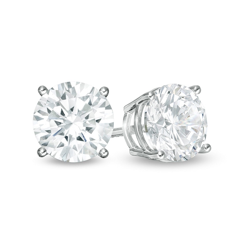 Main Image 1 of 1.95 CT. T.W. Certified Lab-Created Diamond Solitaire Stud Earrings in 14K White Gold (F/SI2)