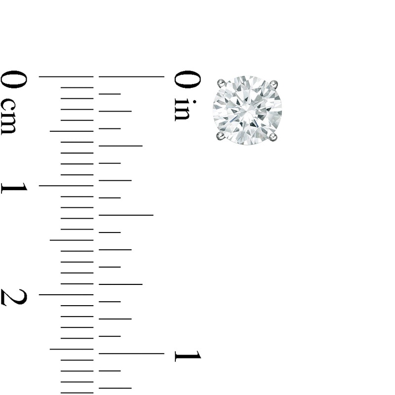 Main Image 3 of 1.95 CT. T.W. Certified Lab-Created Diamond Solitaire Stud Earrings in 14K White Gold (F/SI2)