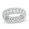 3.00 CT. T.W. Diamond Scallop Edge Vintage-Style Eternity Anniversary Band in 14K White Gold