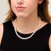 5.0-6.0mm Freshwater Cultured Pearl Knotted Strand Necklace with Sterling Silver Clasp-18"