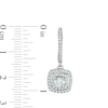 Thumbnail Image 3 of 0.95 CT. T.W. Certified Lab-Created Diamond Double Cushion Frame Drop Earrings in 14K White Gold (F/SI2)