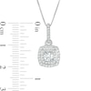 0.45 CT. T.W. Certified Lab-Created Diamond Double Cushion Frame Pendant in 14K White Gold (F/SI2)