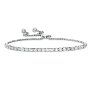 0.95 CT. T.W. Certified Lab-Created Diamond Tennis Bolo Bracelet in 14K White Gold (F/SI2) - 9.0"