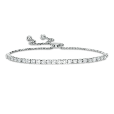 0.95 CT. T.W. Certified Lab-Created Diamond Tennis Bolo Bracelet in 14K White Gold (F/SI2) - 9.0"