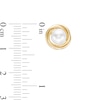 Thumbnail Image 2 of 6.0mm Freshwater Cultured Pearl Love Knot Stud Earrings in 14K Gold