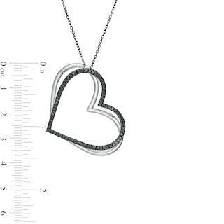 The Kindred Heart from Vera Wang Love Collection 0.58 CT. T.W. Black Diamond Pendant in Sterling Silver - 19"