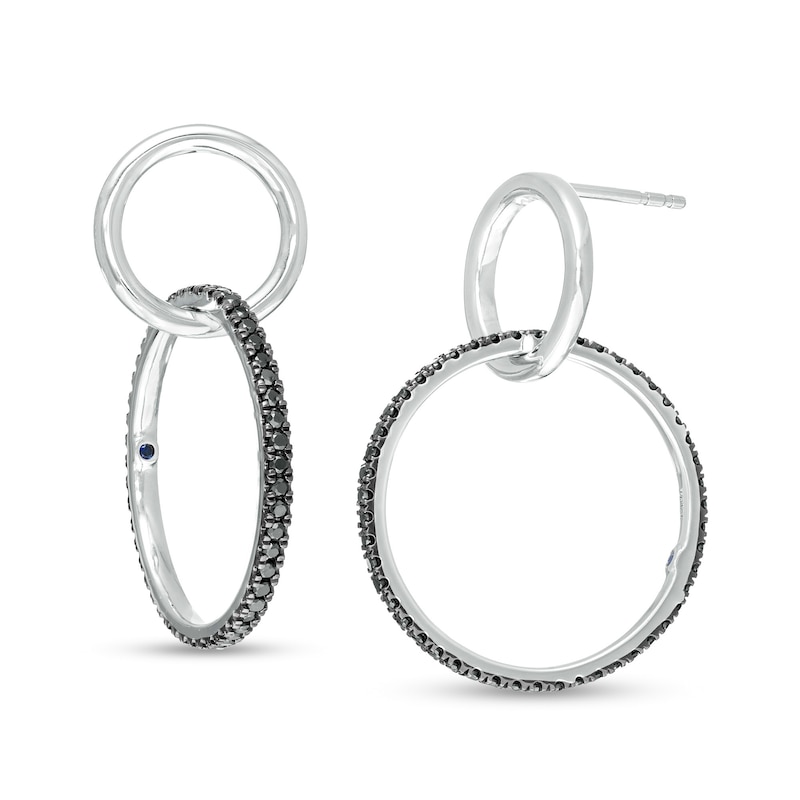 Vera Wang Love Collection 0.45 CT. T.W. Black Diamond Interlocking Circles Drop Earrings in Sterling Silver|Peoples Jewellers