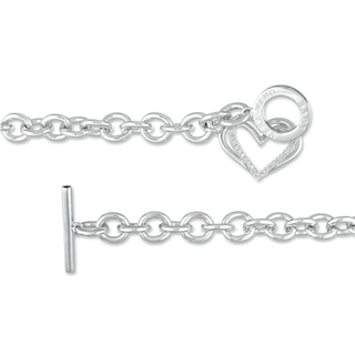 The Kindred Heart from Vera Wang Love Collection 0.085 CT. T.W. Diamond Toggle Bracelet in Sterling Silver