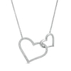 Thumbnail Image 0 of Vera Wang Love Collection 0.15 CT. T.W. Diamond Interlocking Double Heart Necklace in Sterling Silver - 19"
