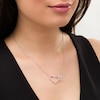 Thumbnail Image 1 of Vera Wang Love Collection 0.15 CT. T.W. Diamond Interlocking Double Heart Necklace in Sterling Silver - 19"