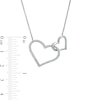 Thumbnail Image 4 of Vera Wang Love Collection 0.15 CT. T.W. Diamond Interlocking Double Heart Necklace in Sterling Silver - 19"