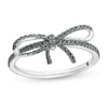 Thumbnail Image 0 of Vera Wang Love Collection 0.23 CT. T.W. Black Diamond Bow Ring in Sterling Silver