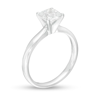 1.00 CT. Certified Cushion-Cut Lab-Created Diamond Solitaire Engagement Ring in 14K White Gold (F/SI2)