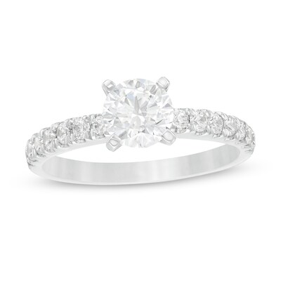 1.40 CT. T.W. Certified Lab-Created Diamond Engagement Ring in 14K White Gold (F/SI2)