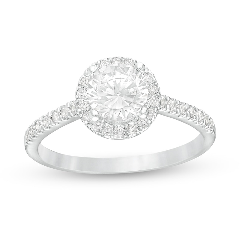 1.25 CT. T.W. Certified Lab-Created Diamond Frame Engagement Ring in 14K White Gold (F/SI2)|Peoples Jewellers