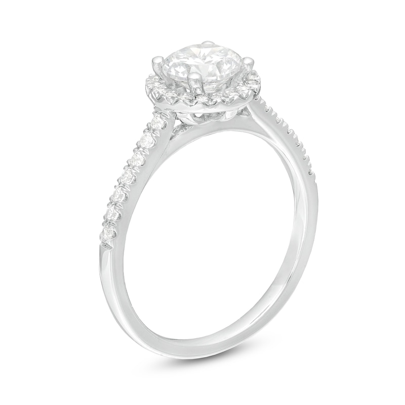 1.25 CT. T.W. Certified Lab-Created Diamond Frame Engagement Ring in 14K White Gold (F/SI2)