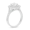 Thumbnail Image 2 of 1.50 CT. T.W. Certified Lab-Created Diamond Double Frame Split Shank Engagement Ring in 14K White Gold (F/SI2)