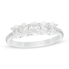 Thumbnail Image 0 of 1.00 CT. T.W. Certified Oval Lab-Created Diamond Five Stone Anniversary Band in 14K White Gold (F/SI2)