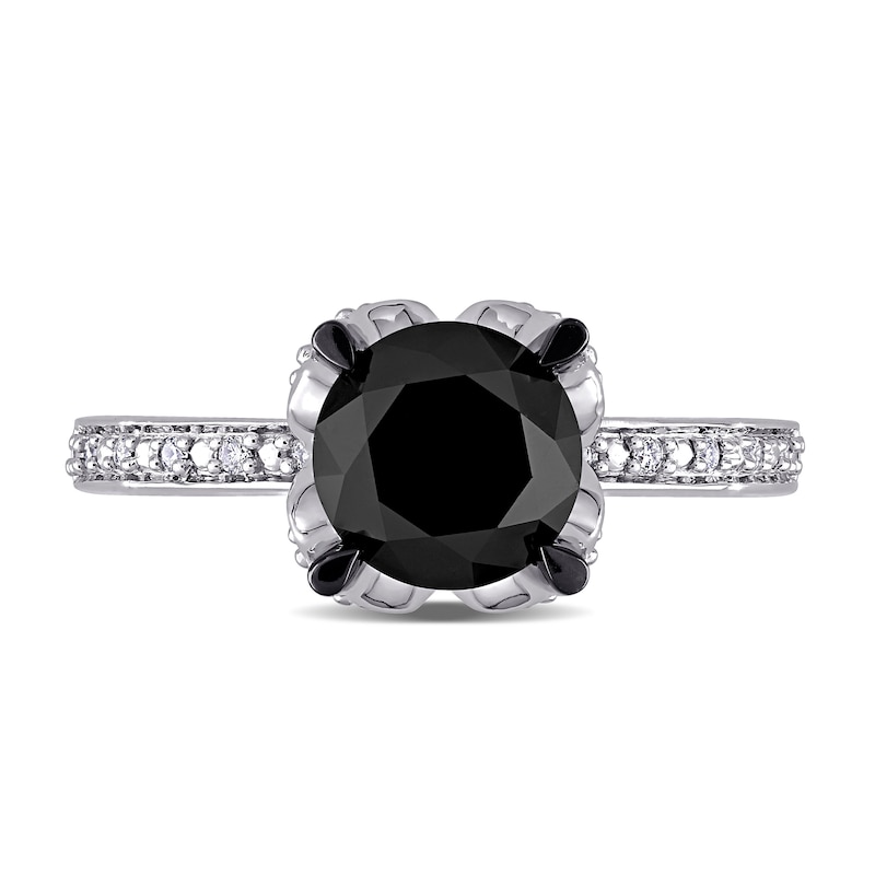 2.06 CT. T.W. Enhanced Black and White Diamond Engagement Ring in 14K White Gold|Peoples Jewellers