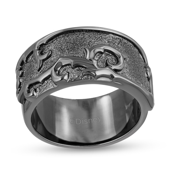 Enchanted Disney Men's Oxidized Thorns Ring in Sterling Silver with Black Rhodium - Size 10