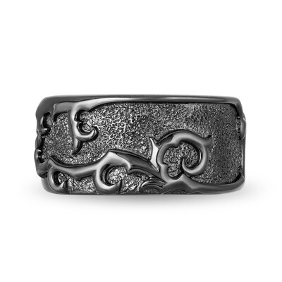 Enchanted Disney Men's Oxidized Thorns Ring in Sterling Silver with Black Rhodium - Size 10