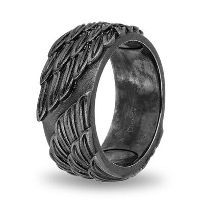 Enchanted Disney Men's Raven Wings Ring in Sterling Silver with Black Rhodium - Size 10