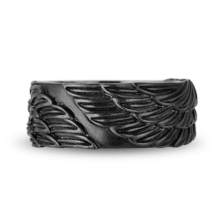 Enchanted Disney Men's Raven Wings Ring in Sterling Silver with Black Rhodium - Size 10