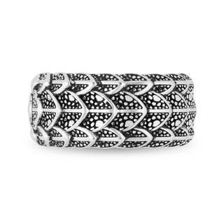 Enchanted Disney Men's Oxidized Layered Dragon Scales Ring in Sterling Silver - Size 10