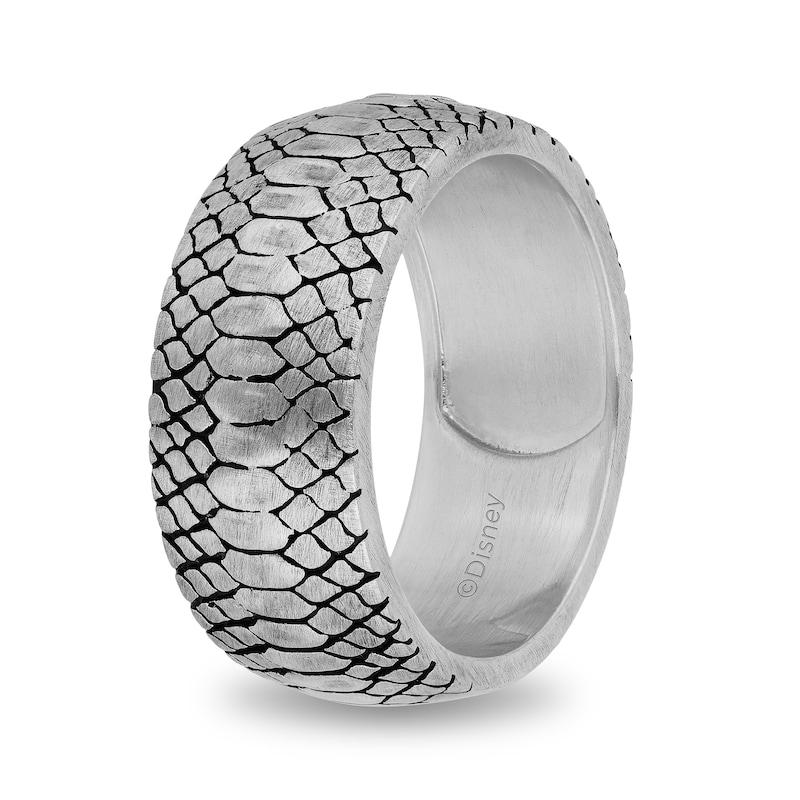 Main Image 2 of Enchanted Disney Men's Oxidized Snake Skin Ring in Sterling Silver - Size 10