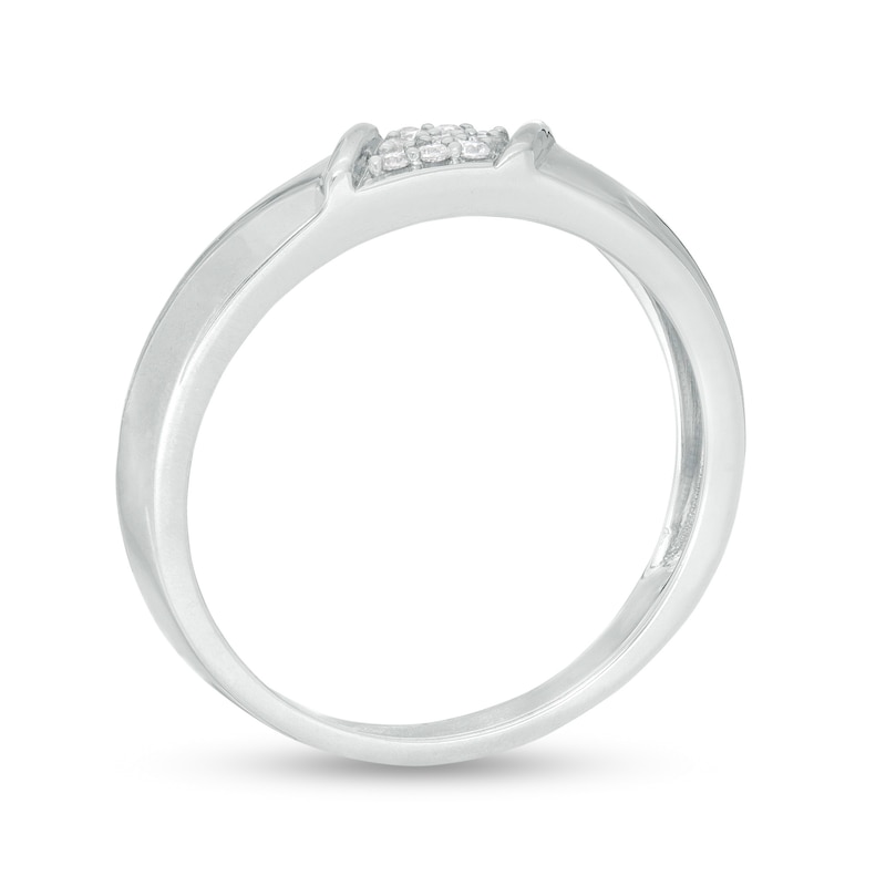 Men's 0.065 CT. T.W. Composite Diamond Wedding Band in 10K White Gold|Peoples Jewellers