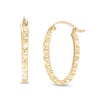 Thumbnail Image 0 of 16.0mm Diamond-Cut Square Tube Oval Hoop Earrings in 14K Gold