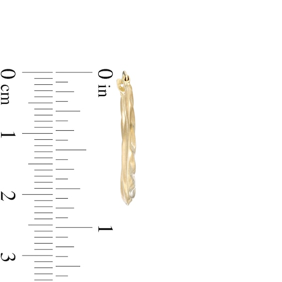 22.0mm Twisted Graduating Tube Hoop Earrings in 14K Gold