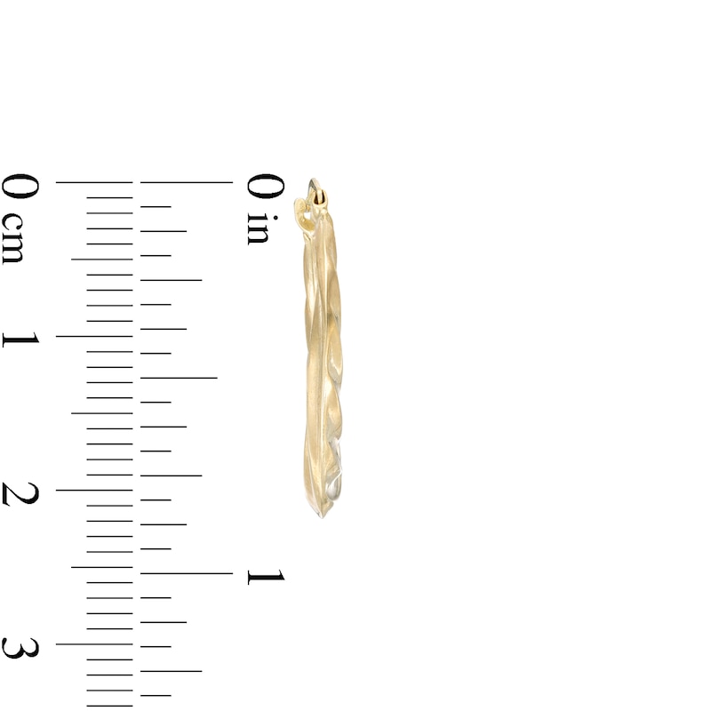 22.0mm Twisted Graduating Tube Hoop Earrings in 14K Gold|Peoples Jewellers