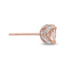 Thumbnail Image 2 of 6.0mm Cushion-Cut Morganite and Diamond Accent Stud Earrings in 10K Rose Gold