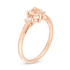Thumbnail Image 2 of 5.0mm Heart-Shaped Morganite and 0.10 CT. T.W. Diamond Ring in 10K Rose Gold