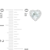 Thumbnail Image 2 of 5.0mm Aquamarine and 0.12 CT. T.W. Diamond Frame Heart Stud Earrings in 10K White Gold