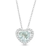 Thumbnail Image 0 of 6.0mm Aquamarine and 0.07 CT. T.W. Diamond Heart Pendant in 10K White Gold