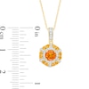 Thumbnail Image 2 of 5.0mm Citrine and 0.10 CT. T.W. Diamond Octagonal Frame Pendant in 10K Gold